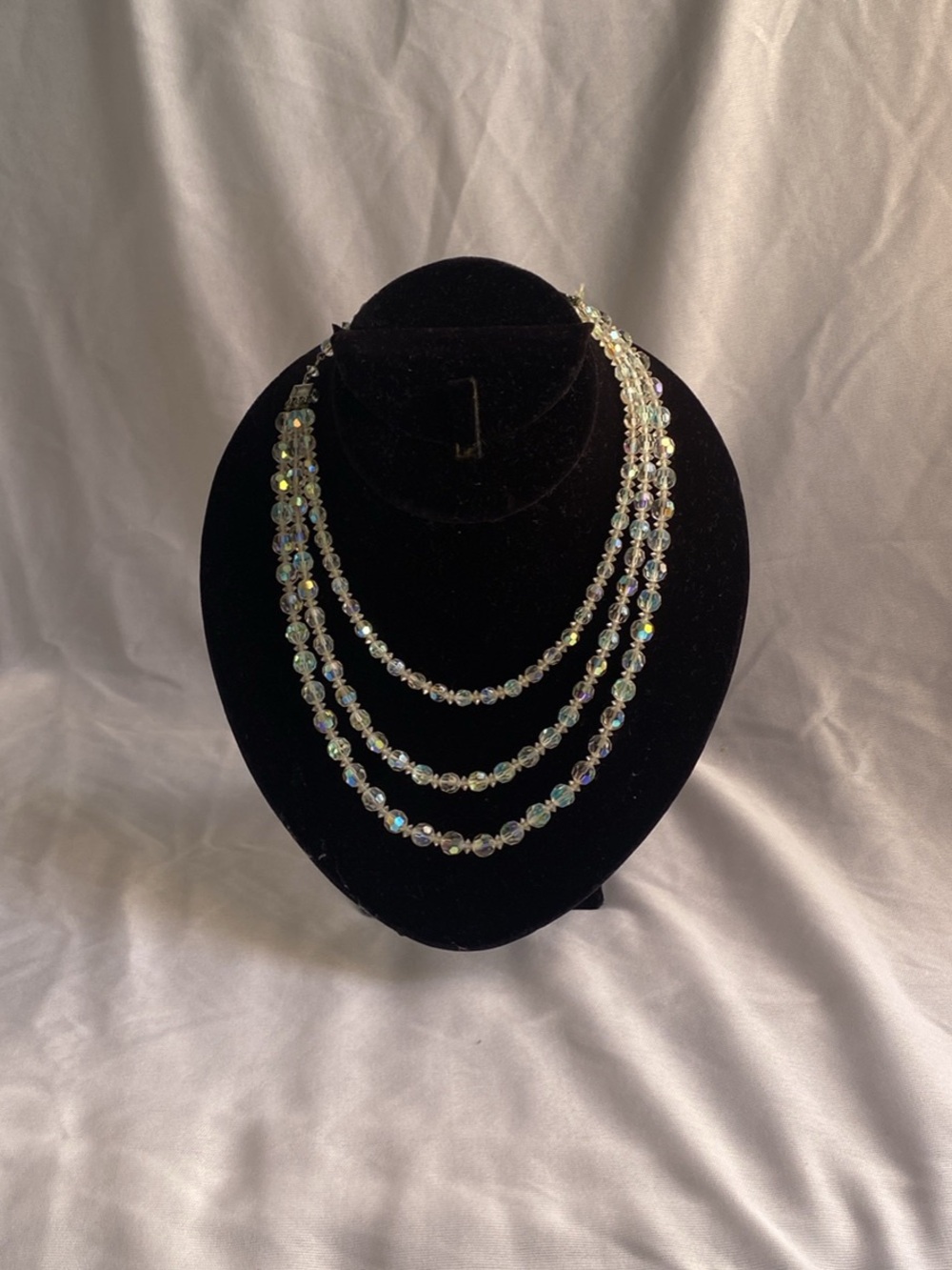 Aurora Crystal Multi-Strand Necklace - Clear Iridescent